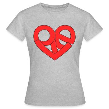 Love in the heart - Women's T-Shirt - heather grey - Front - AI Model Female 172 dark (172cm)