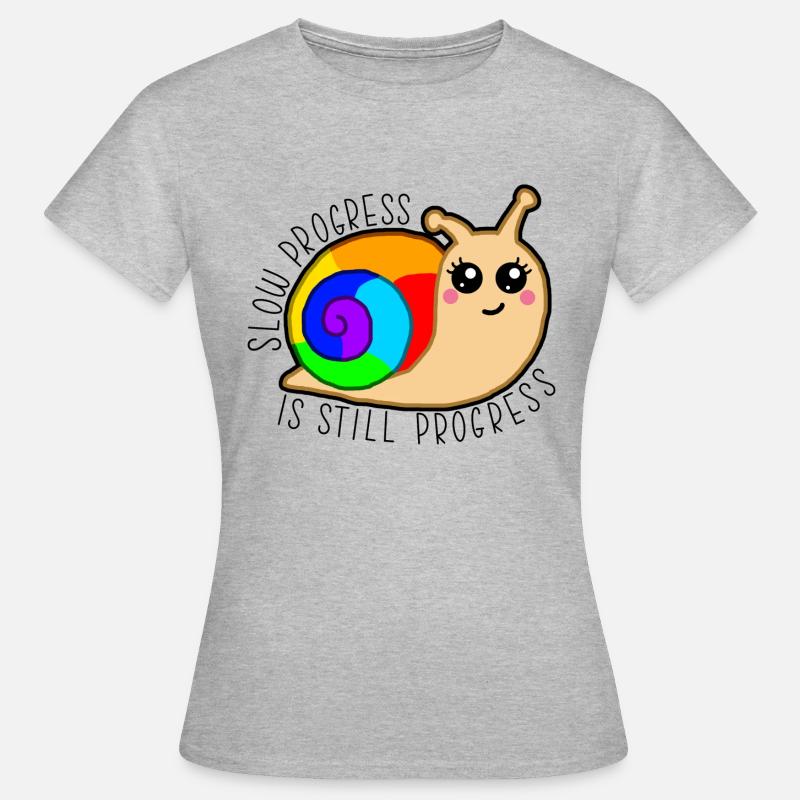 Slow Progress Snail - Women's T-Shirt - heather grey