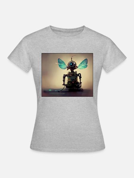 Feenroboter - Frauen T-Shirt - Grau meliert