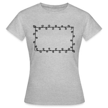 Guirlande florale Fleurs Cœurs 27 Zone de dessin 27 - T-shirt Femme - gris chiné - Devant - AI Model Female 172 dark (172cm)