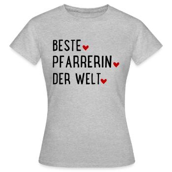 Beste Pfarrerin der Welt - Frauen T-Shirt - Grau meliert - Vorne - AI Model Female 172 dark (172cm)