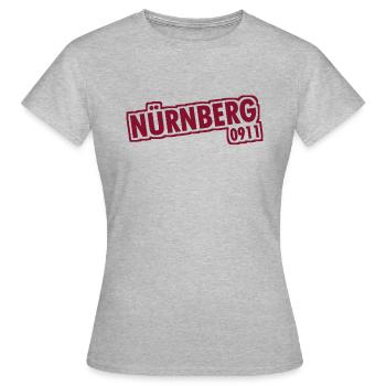 Nürnberg - 0911 - Vorwahl - Bayern - Frauen T-Shirt - Grau meliert - Vorne - AI Model Female 172 dark (172cm)