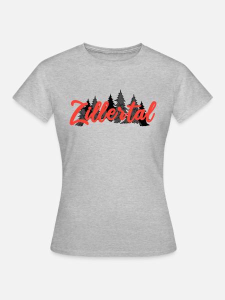 Zillertal im Wald - Frauen T-Shirt - Grau meliert