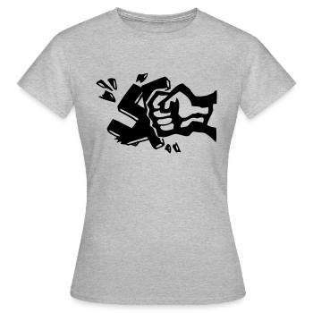 Against Nazis - T-shirt Femme - gris chiné - Devant - AI Model Female 172 dark (172cm)