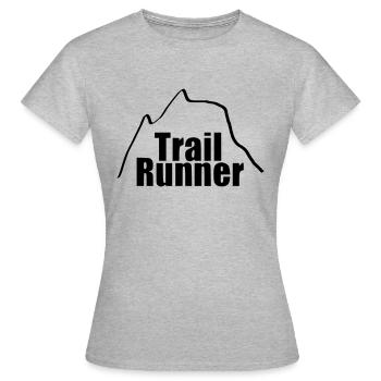 Les coureurs de trail courent le cadeau sportif de coureur - T-shirt Femme - gris chiné - Devant - AI Model Female 172 dark (172cm)