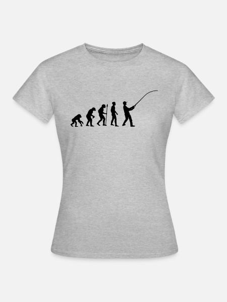 fishing__evolution____f1 - Frauen T-Shirt - Grau meliert