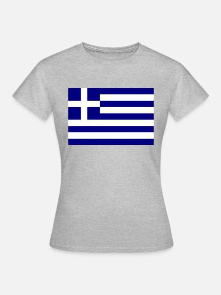Griechenland Flagge - Frauen T-Shirt - Grau meliert