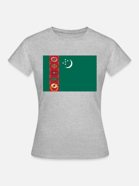 Turkmenistan Flagge - Frauen T-Shirt - Grau meliert