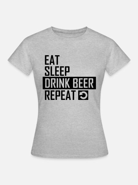 drink beer - Frauen T-Shirt - Grau meliert