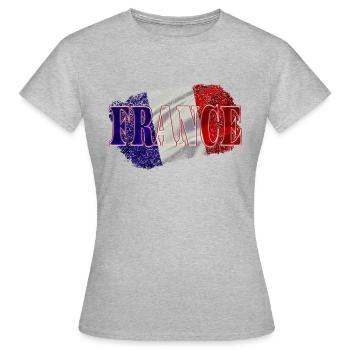 France France - T-shirt Femme - gris chiné - Devant - AI Model Female 172 dark (172cm)