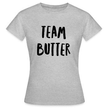 BEURRE D’ÉQUIPE - T-shirt Femme - gris chiné - Devant - AI Model Female 172 dark (172cm)