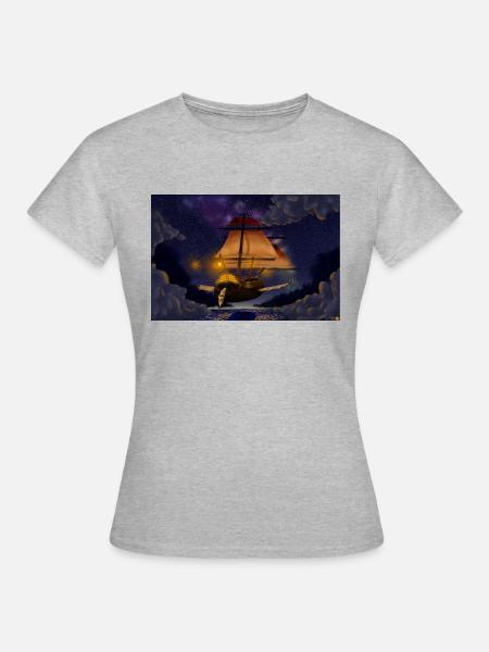 Magic ship - Frauen T-Shirt - Grau meliert