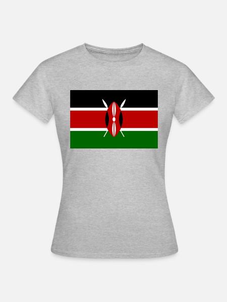 Kenya-Flagge - Frauen T-Shirt - Grau meliert