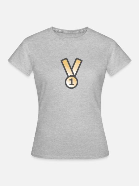 medaille gewinner - Frauen T-Shirt - Grau meliert