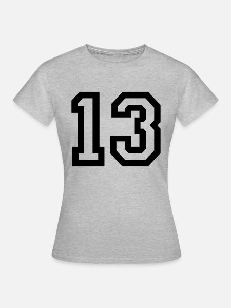 13 Collegestyle - Frauen T-Shirt - Grau meliert