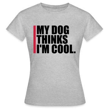 Le chien pense dans la fraîcheur - T-shirt Femme - gris chiné - Devant - AI Model Female 172 dark (172cm)