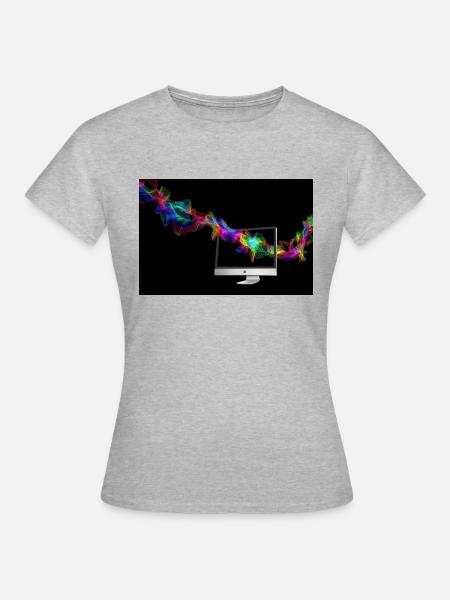 computer - Frauen T-Shirt - Grau meliert