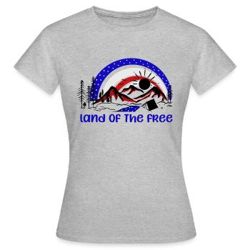 Land Of The Free - Women's T-Shirt - heather grey - Front - AI Model Female 172 dark (172cm)
