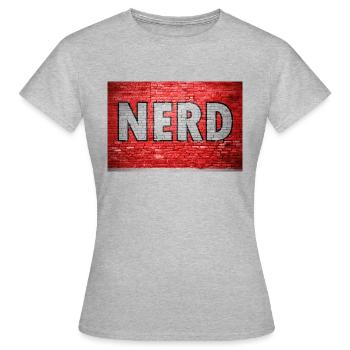 Graffiti de nerd sur un mur de briques - T-shirt Femme - gris chiné - Devant - AI Model Female 172 dark (172cm)