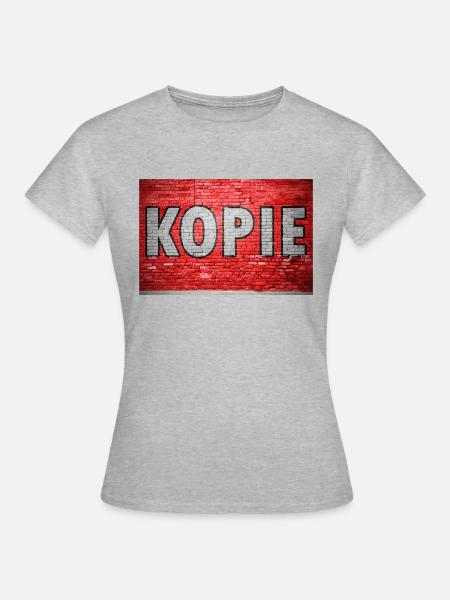 Kopie Ziegelsteinmauer Graffiti - Frauen T-Shirt - Grau meliert
