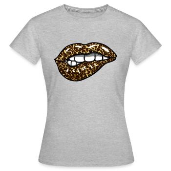 Lèvres de léopard - T-shirt Femme - gris chiné - Devant - AI Model Female 172 dark (172cm)