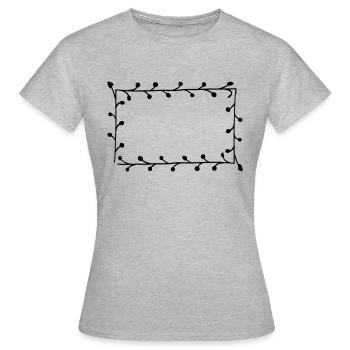 Guirlande florale Fleurs Cœurs 32 Zone de dessin 32 - T-shirt Femme - gris chiné - Devant - AI Model Female 172 dark (172cm)