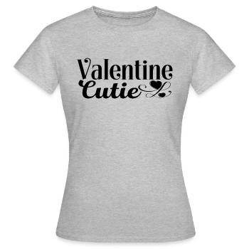Valentine Cutie - T-shirt Femme - gris chiné - Devant - AI Model Female 172 dark (172cm)
