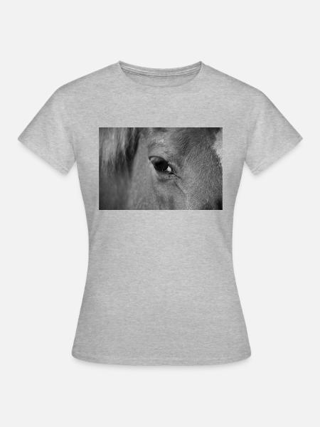 Pferdeauge - Frauen T-Shirt - Grau meliert