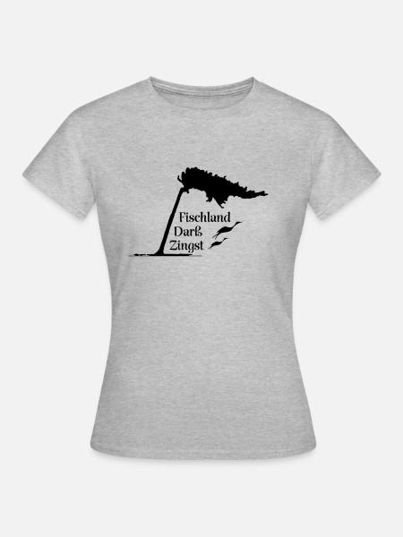 Fischland Darß Zingst Windflüchter Darß Weststrand - Frauen T-Shirt - Grau meliert