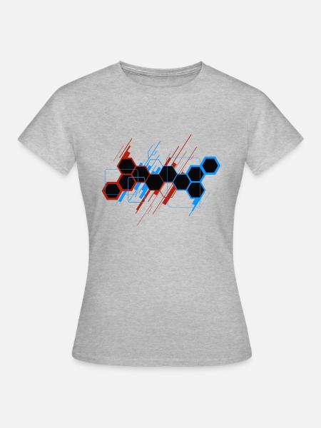 Wabe Abstrakt - Frauen T-Shirt - Grau meliert