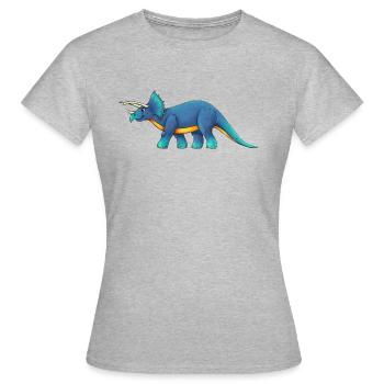 Triceratops - Frauen T-Shirt - Grau meliert - Vorne - AI Model Female 172 dark (172cm)