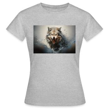 Bozkurt - grauer Wolf - Frauen T-Shirt - Grau meliert - Vorne - AI Model Female 172 dark (172cm)