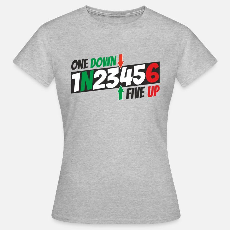 One down - five up - motorcycle pattern - Women's T-Shirt - heather grey