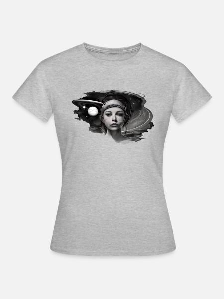 Woman in the Sky - Frauen T-Shirt - Grau meliert