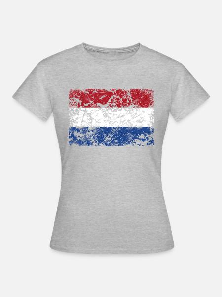 Niederlande Flagge - Frauen T-Shirt - Grau meliert