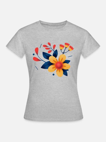 Scholle Blumenarrangement - Frauen T-Shirt - Grau meliert
