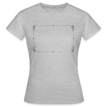 Nostalgie Cadre, Carré, Ornement - T-shirt Femme - gris chiné - Devant - AI Model Female 172 dark (172cm)