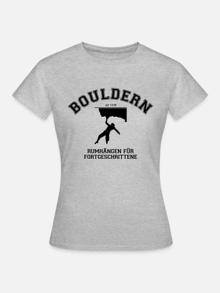 Bouldern - Frauen T-Shirt - Grau meliert