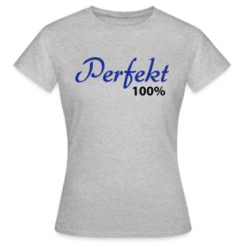 100% parfait - T-shirt Femme - gris chiné - Devant - AI Model Female 172 dark (172cm)