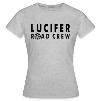 Lucifer Road Crew logo / Pentagram - T-shirt Femme - gris chiné - Devant - AI Model Female 172 dark (172cm)