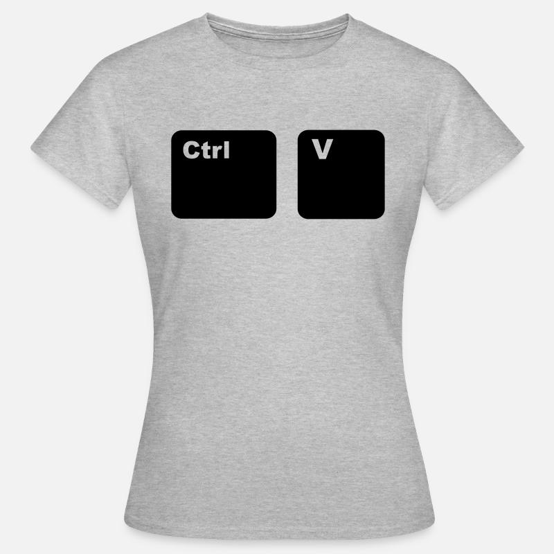 Ctrl + V Copy and Paste - Women's T-Shirt - heather grey