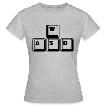 WASD Game Control Key Kombi - Frauen T-Shirt - Grau meliert - Vorne - AI Model Female 172 dark (172cm)