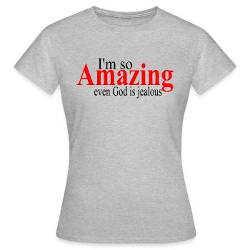 amazing - Women's T-Shirt - heather grey - Front - AI Model Female 172 dark (172cm)