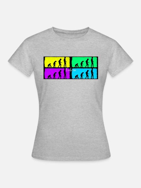 evolution - Dame-T-shirt - grå meleret