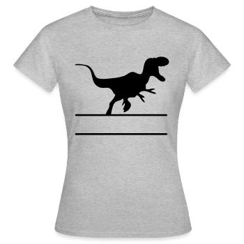 Dinosaures - propre texte, T-rex, Tyrannosaurus - T-shirt Femme - gris chiné - Devant - AI Model Female 172 dark (172cm)