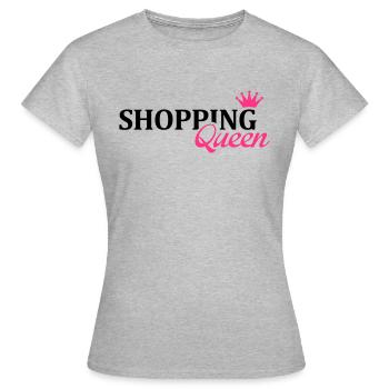 shopping_queen_1_f2 - Frauen T-Shirt - Grau meliert - Vorne - AI Model Female 172 dark (172cm)