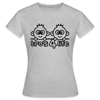 Bros 4 Life Comic Design - Frauen T-Shirt - Grau meliert - Vorne - AI Model Female 172 dark (172cm)
