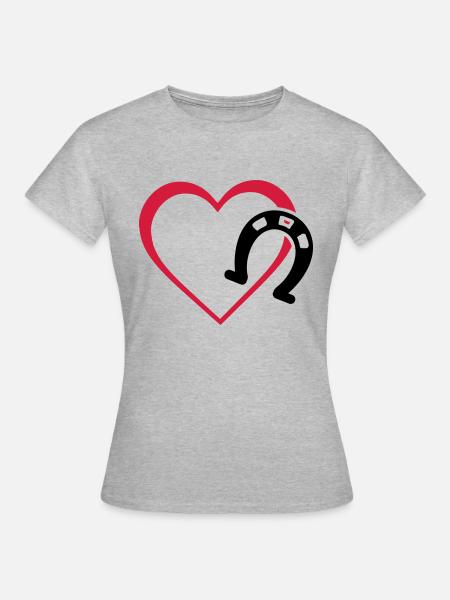 Symbole - Hufe Herz - Frauen T-Shirt - Grau meliert