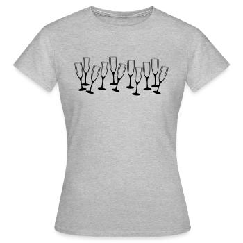 sekt gläser - Frauen T-Shirt - Grau meliert - Vorne - AI Model Female 172 dark (172cm)