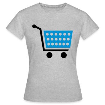 Einkaufswagen - Frauen T-Shirt - Grau meliert - Vorne - AI Model Female 172 dark (172cm)